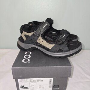 ECCO Offroad Yucatan W Sandal Blk/Mole/Blk, Women's Size 6-6.5, New in Box